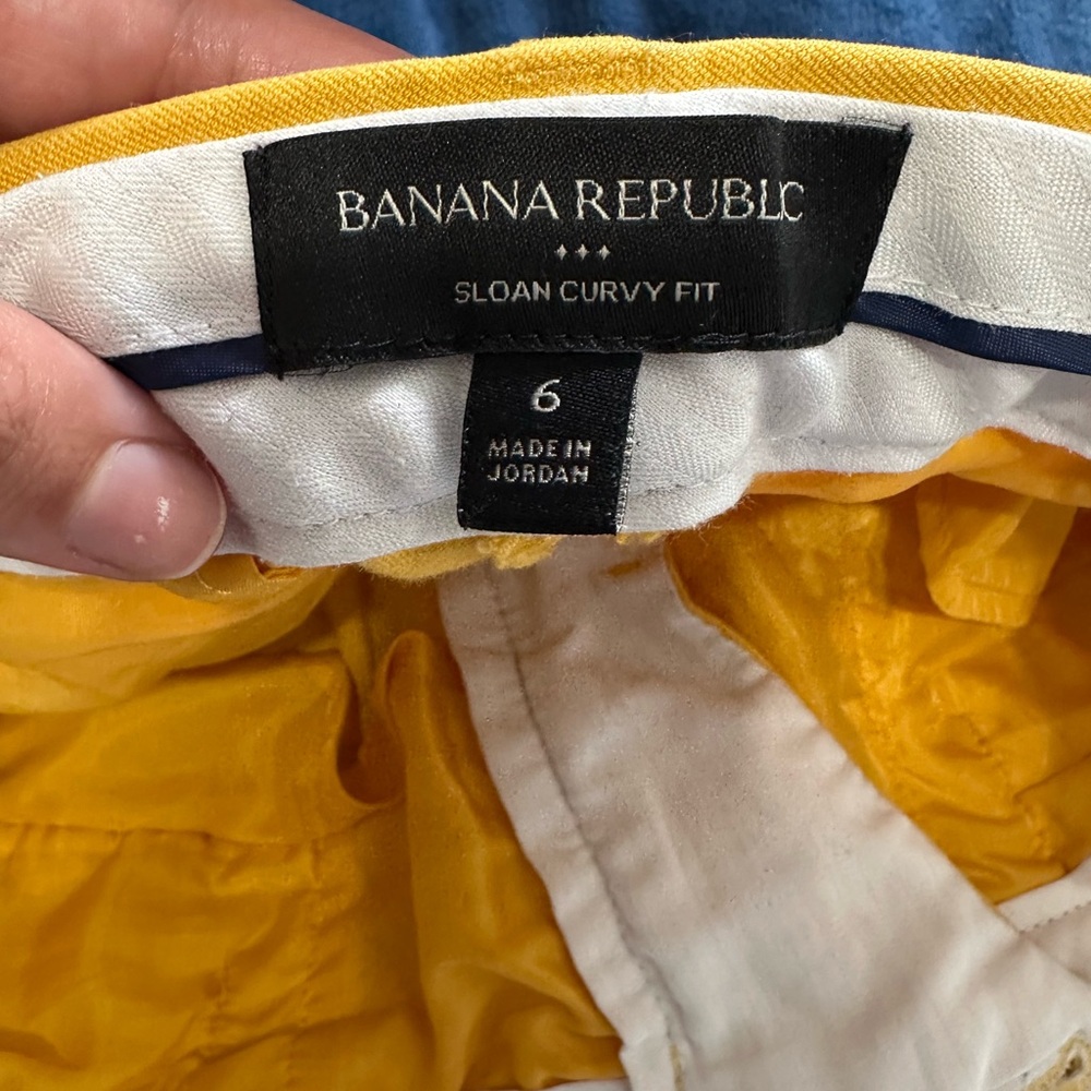 Banana Republic Sloan Curvy Fit Vibrant Yellow Pants